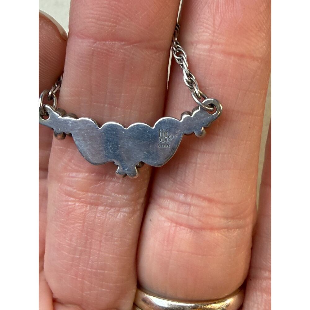 James Avery Flower and Heart Necklace 16" Sterling Silver Retired - Picture 3 of 6